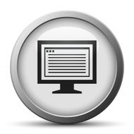 Computer Monitor icon on a silver button - SilverSeries N182