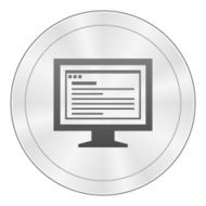 Computer Monitor icon on a round button - SharpSeries N153