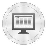 Computer Monitor icon on a round button - SharpSeries N154