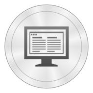 Computer Monitor icon on a round button - SharpSeries N156