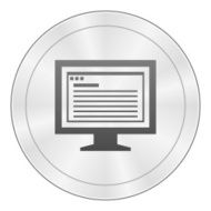 Computer Monitor icon on a round button - SharpSeries N157