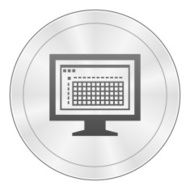Computer Monitor icon on a round button - SharpSeries N158