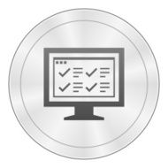 Computer Monitor icon on a round button - SharpSeries N160