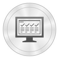 Computer Monitor icon on a round button - SharpSeries N161
