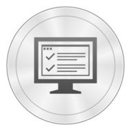 Computer Monitor icon on a round button - SharpSeries N164