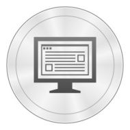 Computer Monitor icon on a round button - SharpSeries N166