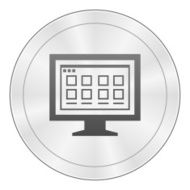 Computer Monitor icon on a round button - SharpSeries N168