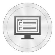 Computer Monitor icon on a round button - SharpSeries N172