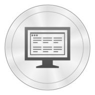 Computer Monitor icon on a round button - SharpSeries N175