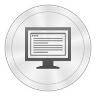 Computer Monitor icon on a round button - SharpSeries N177