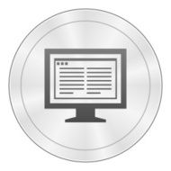 Computer Monitor icon on a round button - SharpSeries N180