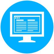 Computer Monitor icon on a round button - RoundSeries N170