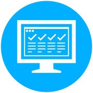 Computer Monitor icon on a round button - RoundSeries N175