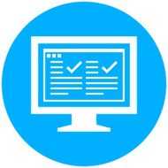 Computer Monitor icon on a round button - RoundSeries N177