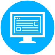 Computer Monitor icon on a round button - RoundSeries N180