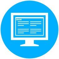 Computer Monitor icon on a round button - RoundSeries N190