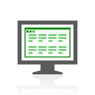 Computer Monitor icon on a white background - FreshSeries N190