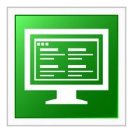 Computer Monitor icon on a square button - FlatSeries N168