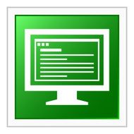 Computer Monitor icon on a square button - FlatSeries N169