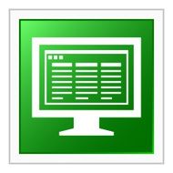 Computer Monitor icon on a square button - FlatSeries N171