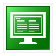 Computer Monitor icon on a square button - FlatSeries N172