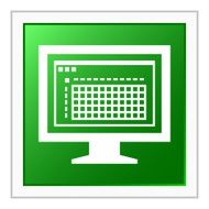 Computer Monitor icon on a square button - FlatSeries N174