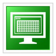 Computer Monitor icon on a square button - FlatSeries N175