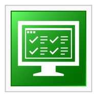 Computer Monitor icon on a square button - FlatSeries N176