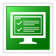 Computer Monitor icon on a square button - FlatSeries N180