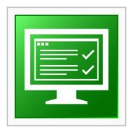 Computer Monitor icon on a square button - FlatSeries N181