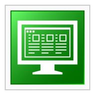 Computer Monitor icon on a square button - FlatSeries N186
