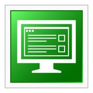 Computer Monitor icon on a square button - FlatSeries N189