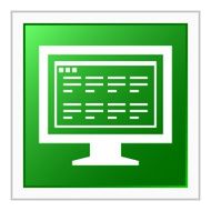 Computer Monitor icon on a square button - FlatSeries N190