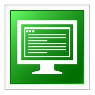 Computer Monitor icon on a square button - FlatSeries N193