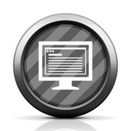 Computer Monitor icon on a round button - EliteSeries N171