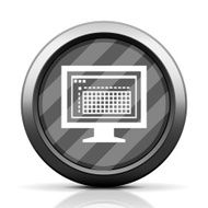 Computer Monitor icon on a round button - EliteSeries N172