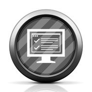 Computer Monitor icon on a round button - EliteSeries N178