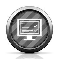 Computer Monitor icon on a round button - EliteSeries N179