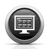 Computer Monitor icon on a round button - ElectSeries N165