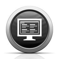 Computer Monitor icon on a round button - ElectSeries N166