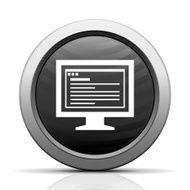 Computer Monitor icon on a round button - ElectSeries N167