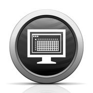 Computer Monitor icon on a round button - ElectSeries N172