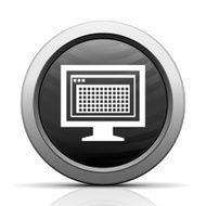 Computer Monitor icon on a round button - ElectSeries N173