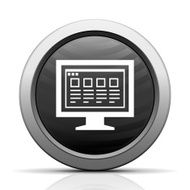 Computer Monitor icon on a round button - ElectSeries N183