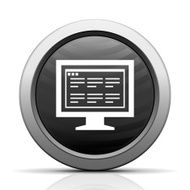 Computer Monitor icon on a round button - ElectSeries N189