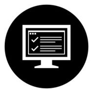Computer Monitor icon on a round button - DimSeries N180