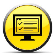 Computer Monitor icon on a round button - CurveSeries N179