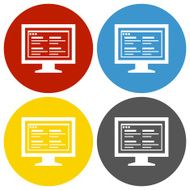 Computer Monitor icon on circle buttons - CircleSeries N168