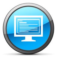 Computer Monitor icon on a round button - BrightSeries N168