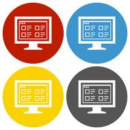Computer Monitor icon on circle buttons - CircleSeries N183
